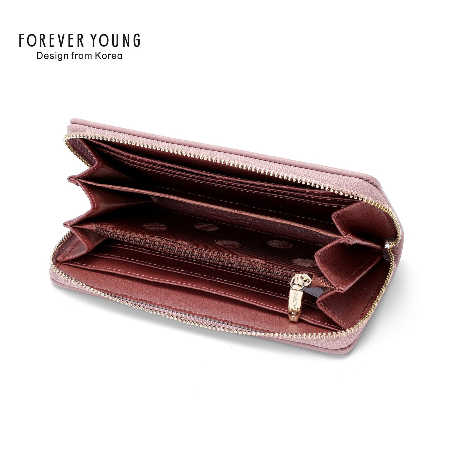 forever young wallet women's temperament handbag versatile fashion long mobile phone wallet anti-scratch leather wallet 