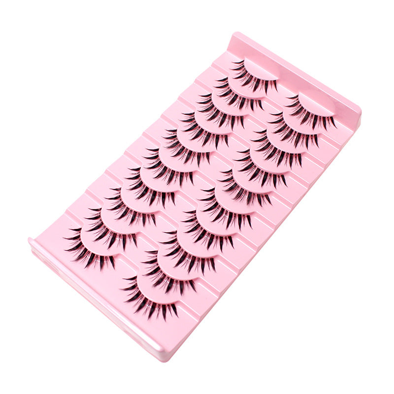 Dingsen cross-border stable supply 10 pairs of single-line fishing line thin stem false eyelashes natural COS little devil eyelashes