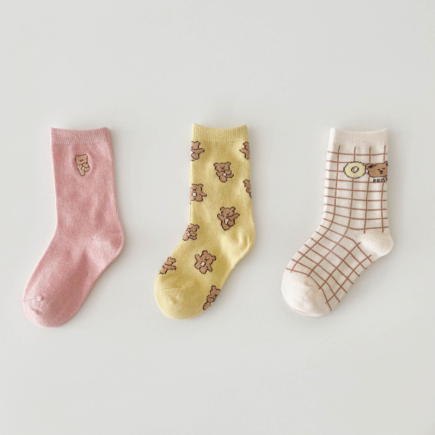 [Clearance Special] Children's Socks Cute Breathable Mid-Tube Socks Baby Warm Home Cotton Socks 3 Pairs