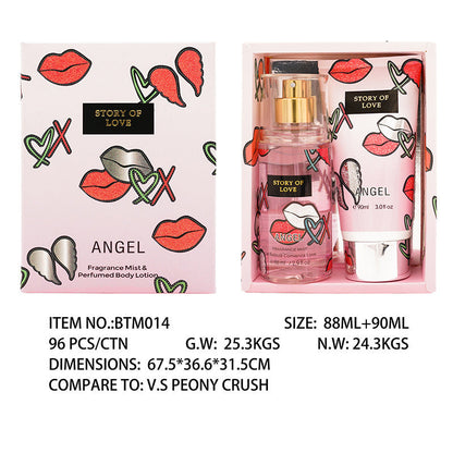 Cross-border supply of women's perfume Vietnam Southeast Asia Thailand box body lotion two-piece set lasting perfume wholesale