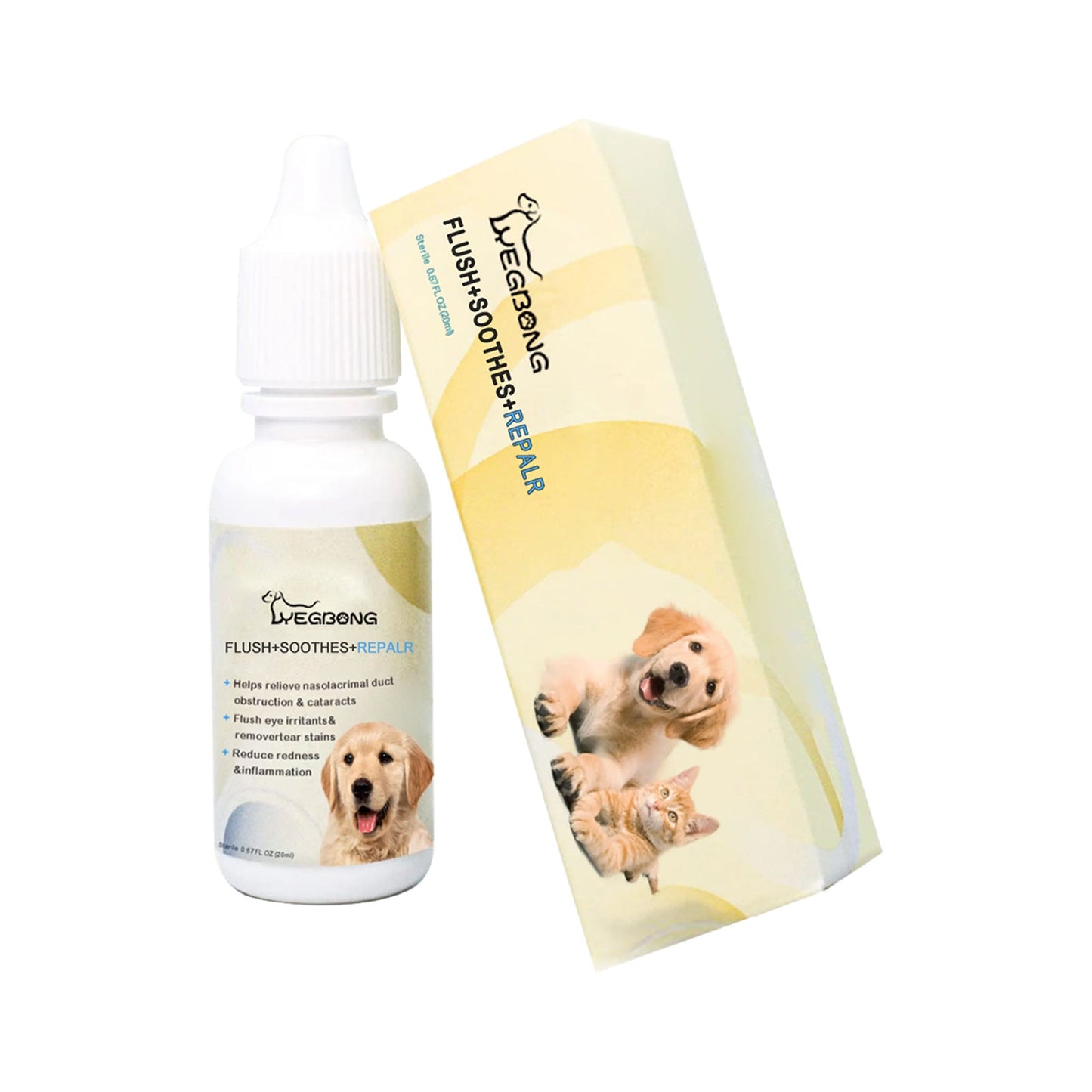 Yegbong Pet Eye Drops for Dogs and Cats ទឹកថ្នាំបន្តក់ភ្នែក ថែរក្សាភ្នែក 