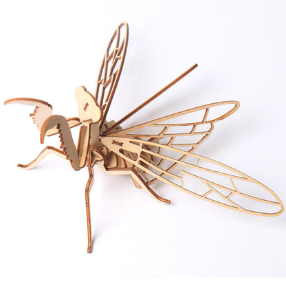 Wooden multiple insect 3D jigsaw puzzle toys children's advanced educational toys creative assembly model