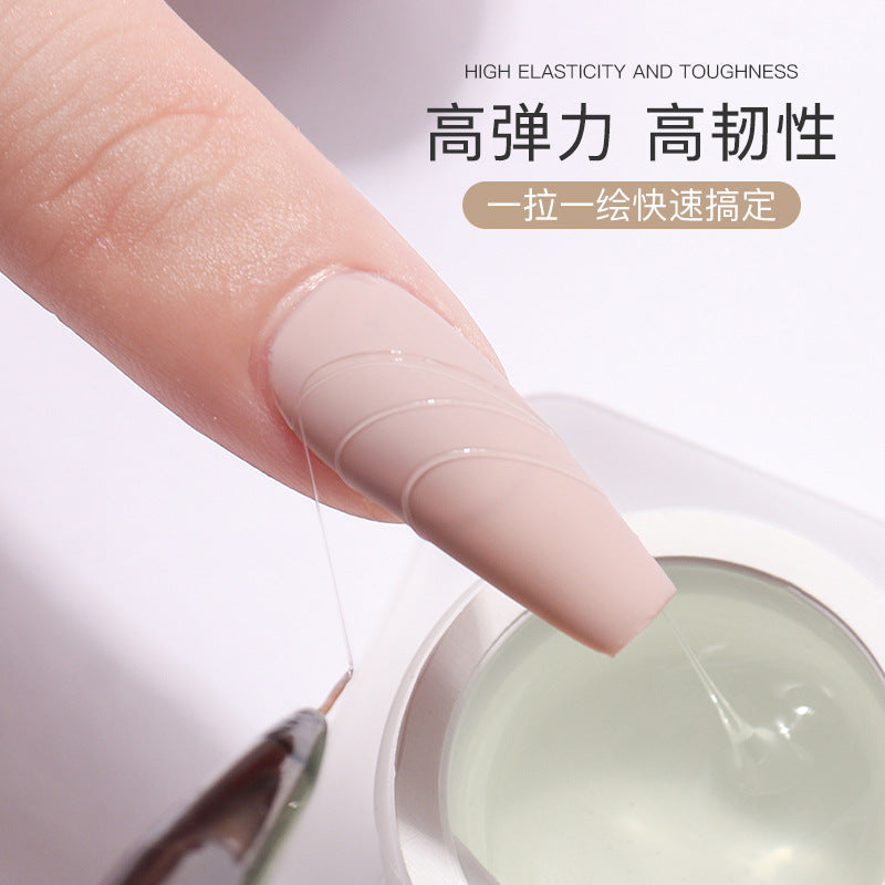 Nail glue semi-solid drawing glue wash-free non-floating glue elastic transparent drawing powder glue drawing line phototherapy nail polish glue