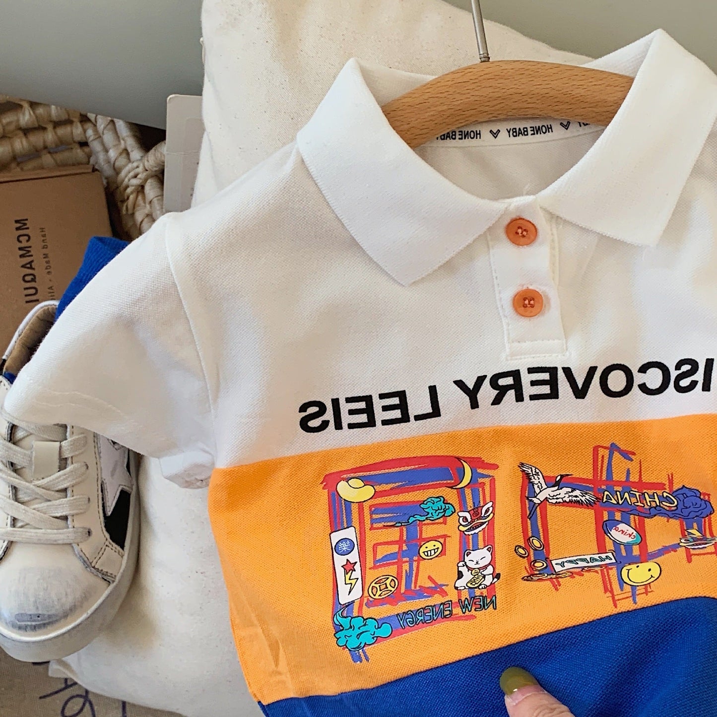 Children's POLO shirt 2023 Bangcheng summer new products boys and small children's color matching China POLO shirt short-sleeved T-shirt C0073