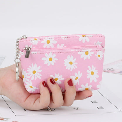 Korean style small fresh coin purse small daisy coin bag zipper mini bag female card bag key bag manufacturer wholesale 