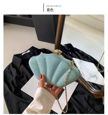 Cross-border new shell evening bag European and American ladies' crossbody bag diamond banquet fashion clutch bag dress evening bag 