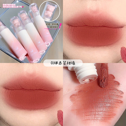 Gege bear velvet mist lip glaze velvet matte matte easy to apply color whitening non-drying lip mud