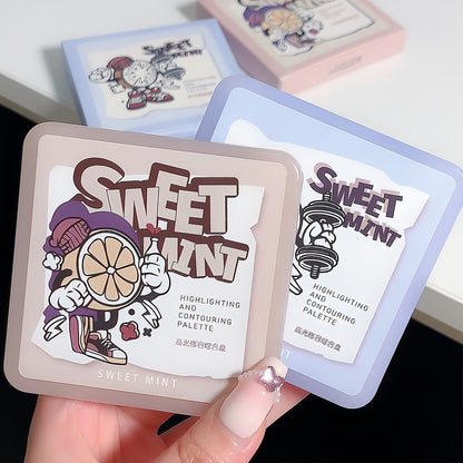 Sweet mint chessboard cooka style contouring student exquisite contouring highlight comprehensive palette one-piece palette nose shadow flash