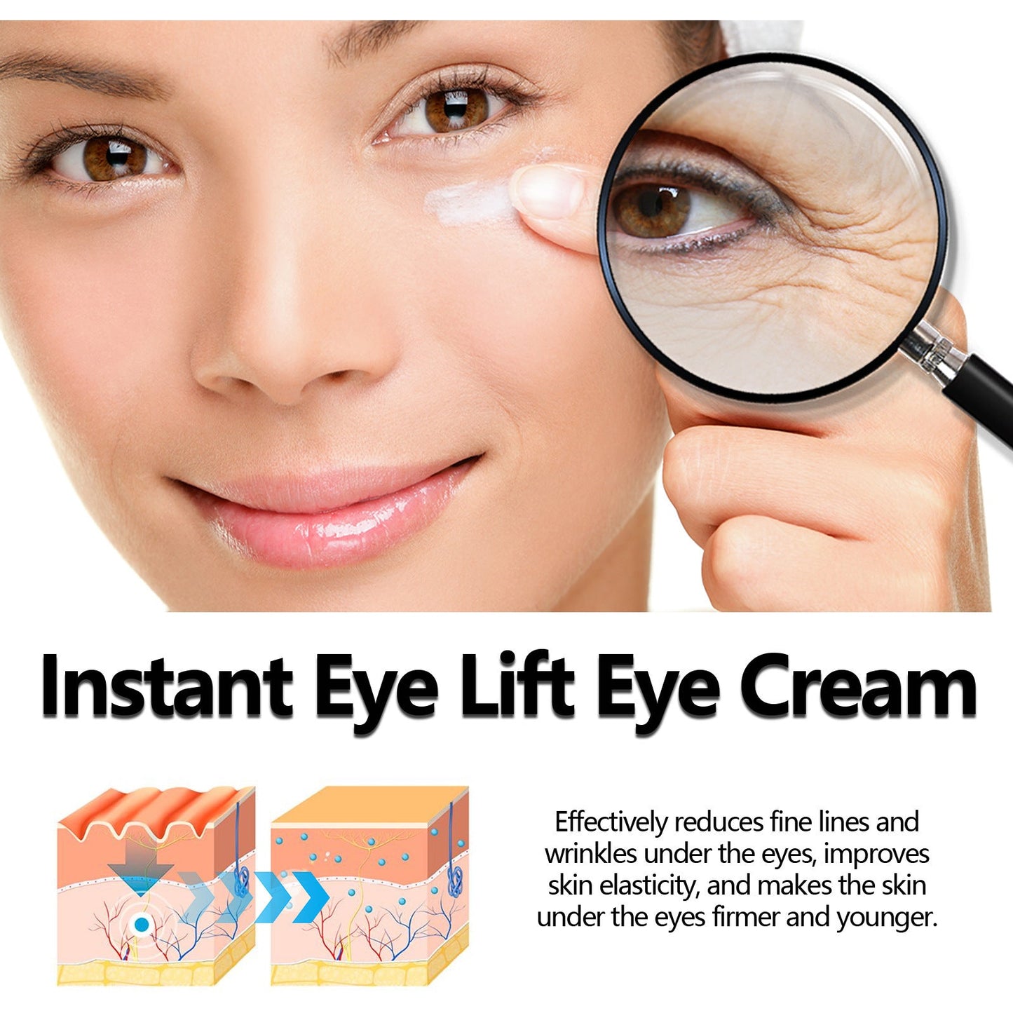 Hoygi eye lifting eye cream moisturizes and tightens the skin around the eyes to reduce fine lines, anti-aging and anti-wrinkle lifting eye cream 