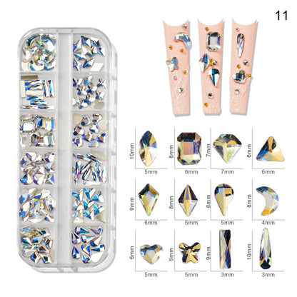 New nail art special-shaped diamond fantasy special-shaped flat bottom nail art diamond glass diamond jewelry nail stickers sequins accessories wholesale