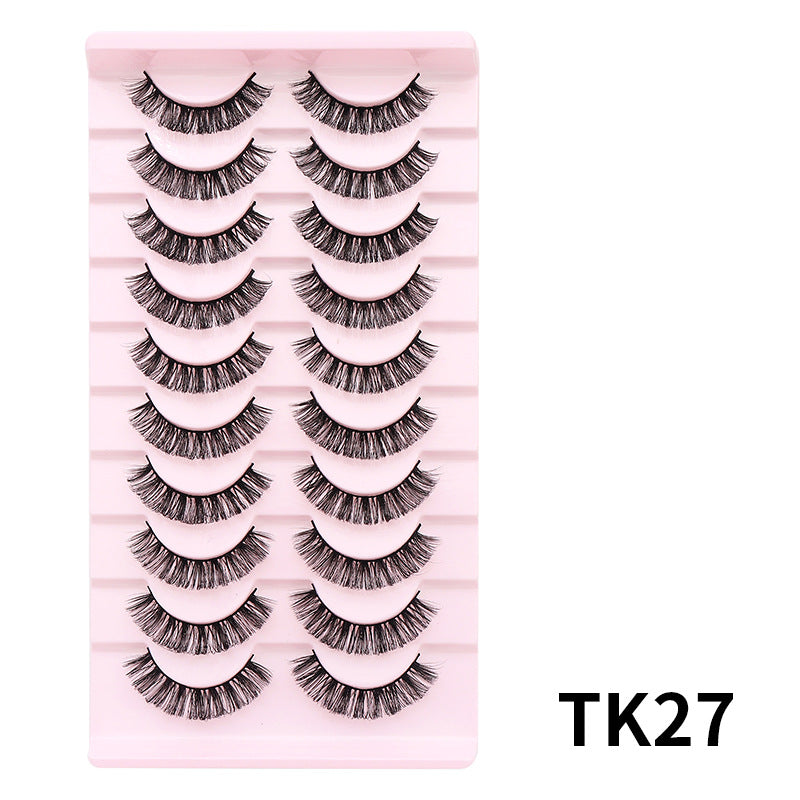 DINGSEN false eyelashes factory cross-border stable supply 10 pairs of DD holiday eyelashes Russian curling set