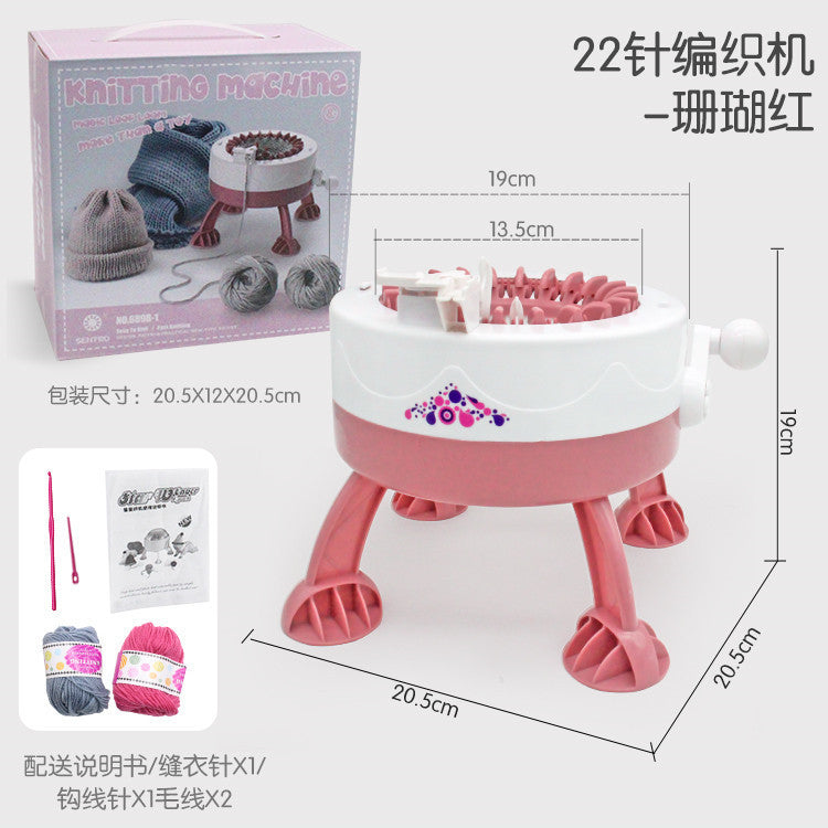 Cross mirror small DIY knitting machine 22 needle star cylinder knitting wool machine wool house toy 689B-1