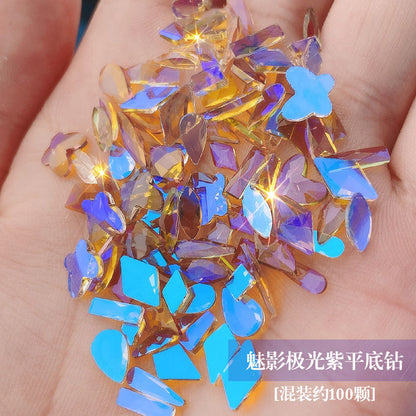 Nail rhinestones 100 pieces nail accessories aurora diamonds phantom shaped diamonds New York storm diamonds hot bottom diamonds wholesale