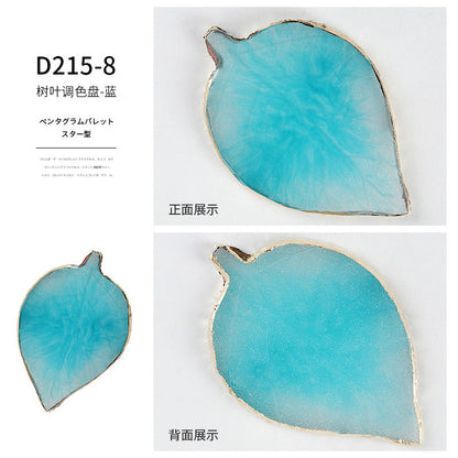 Cross-border hot-selling nail art agate palette gold-rimmed resin crystal agate painted palette nail piece display tool