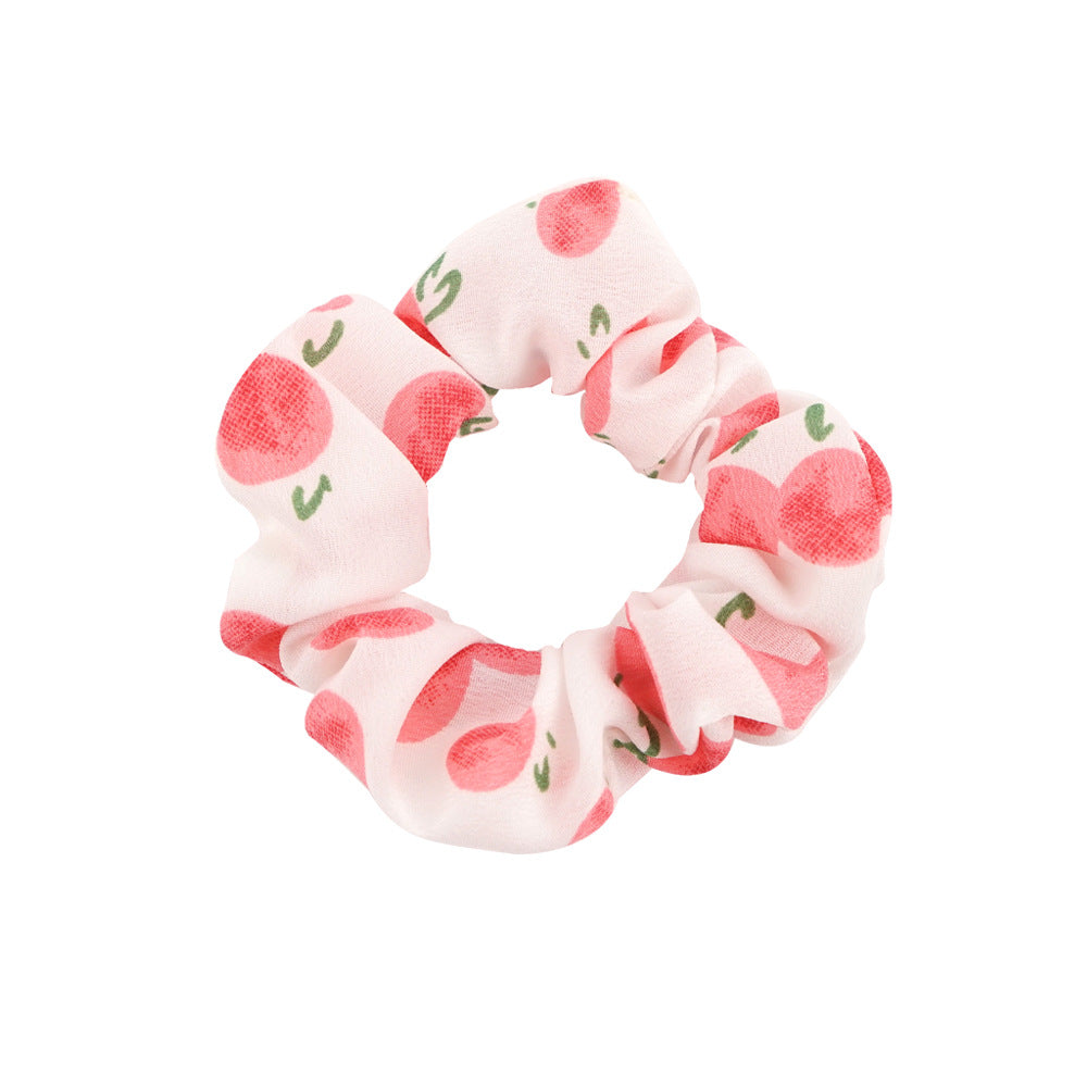 Pig intestine hair band headband for women Korean style simple temperament head flower print fruit pattern fat intestine hair band headdress for women