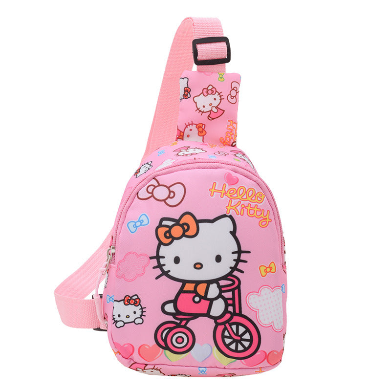 New autumn and winter children's bags fashion contrast color printing crossbody bag female simple versatile change children's chest bag wholesale 