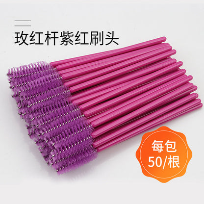 Disposable portable nylon eyelash brush eyelash curling comb powder rod rose red rod makeup brush eyebrow comb