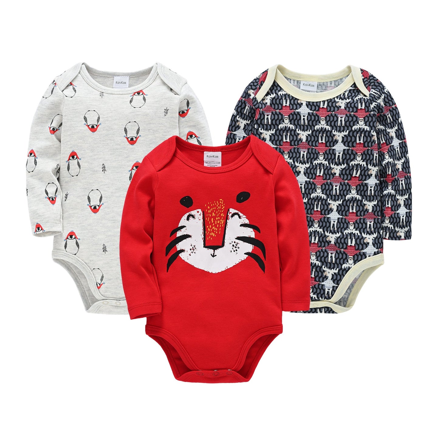 Baby cartoon newborn onesie baby envelope collar long sleeve triangle romper three-piece baby romper