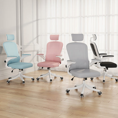 Office chair home with headrest computer chair mesh staff rotating conference chair mahjong chair lift swivel chair Xiaoyao