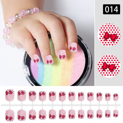 Nail art children's nails cute wearable nails nails children's false nails strip nails finished nails