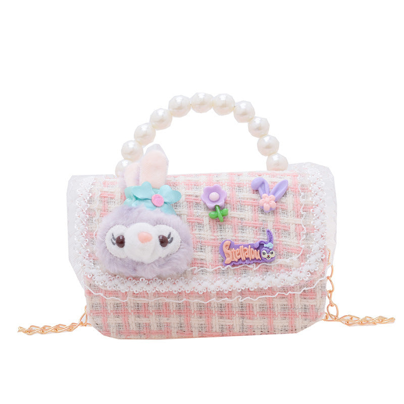 New Style Princess Pearl Portable Coin Purse Fashion Chain Children's Shoulder Bag Cartoon Cute Coin Bag