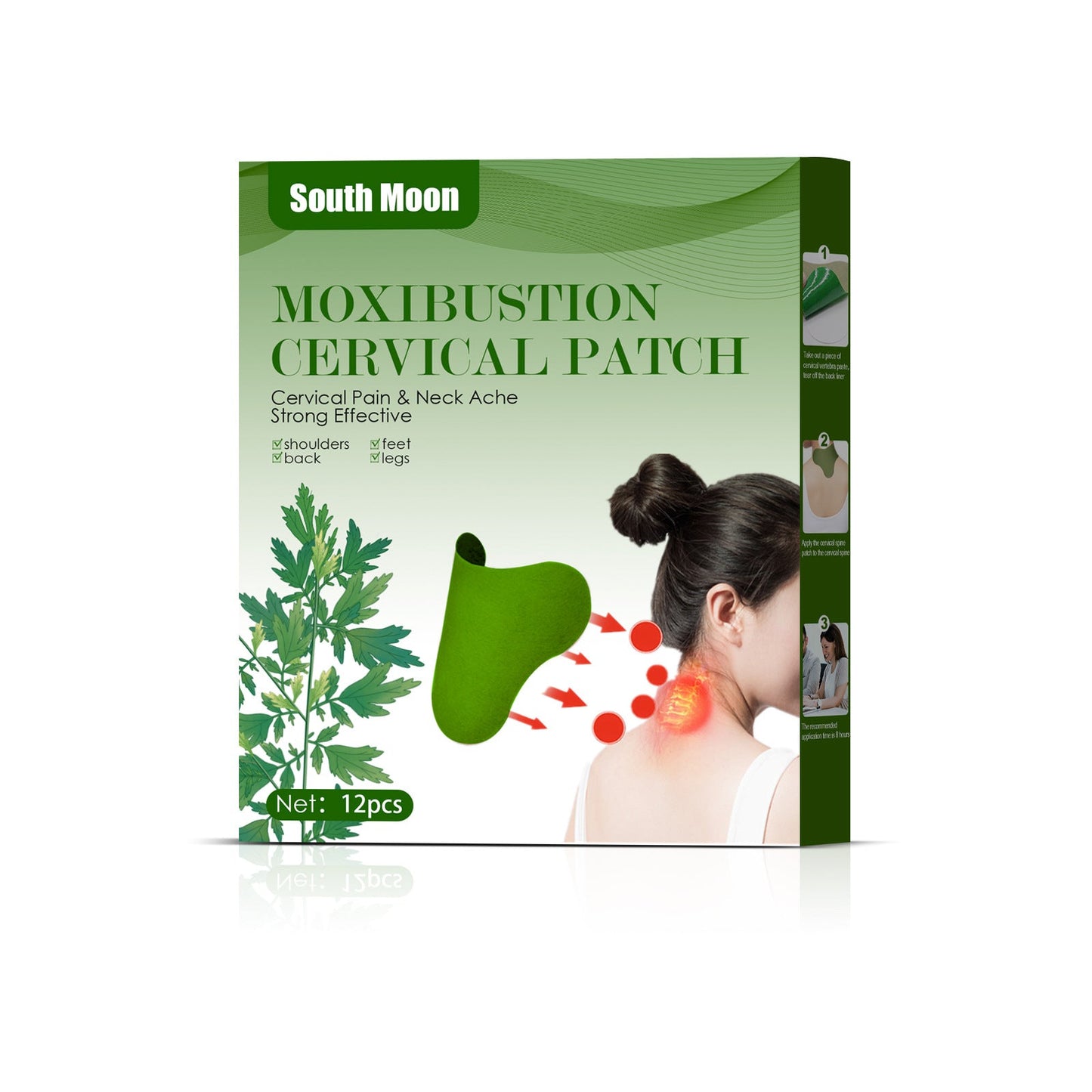 Wormwood cervical patch relieves back and neck joint pain fever warm moxibustion plaster body health care patch 