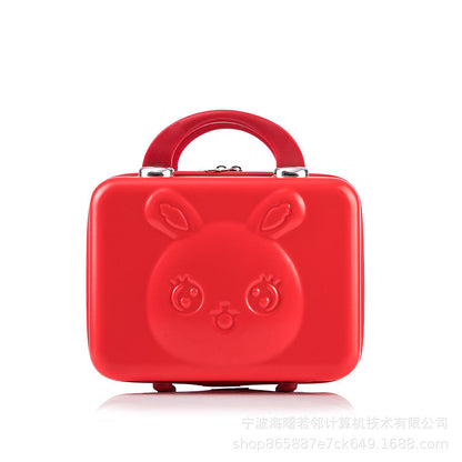 Rabbit suitcase small 14 inch portable makeup case female student mother and child box small clear storage box new anti-scratch wear-resistant 