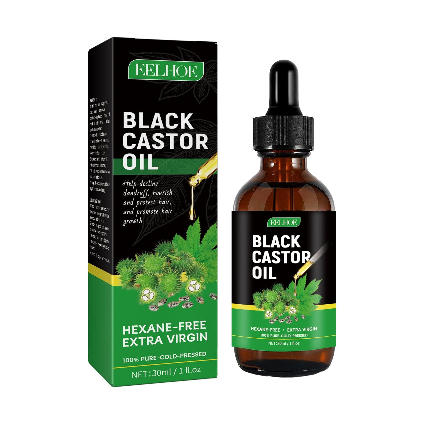 EELHOE Castor Oil Hair Serum ផ្តល់សំណើម ការពារសក់ជ្រុះ សក់ក្រាស់ ពង្រឹងសក់ ប្រេង Castor Oil ថែរក្សាសក់ ប្រេងសំខាន់ៗ 