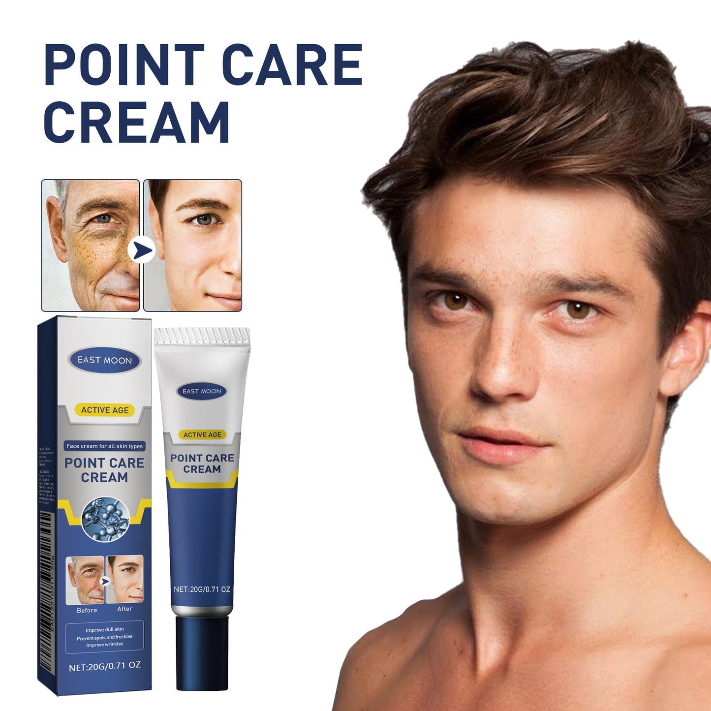 East Moon Men's Facial Cream Lightening Fine Lines Anti-Aging Repair Cream Hydrating Moisturizing Anti-Wrinkle Cream 