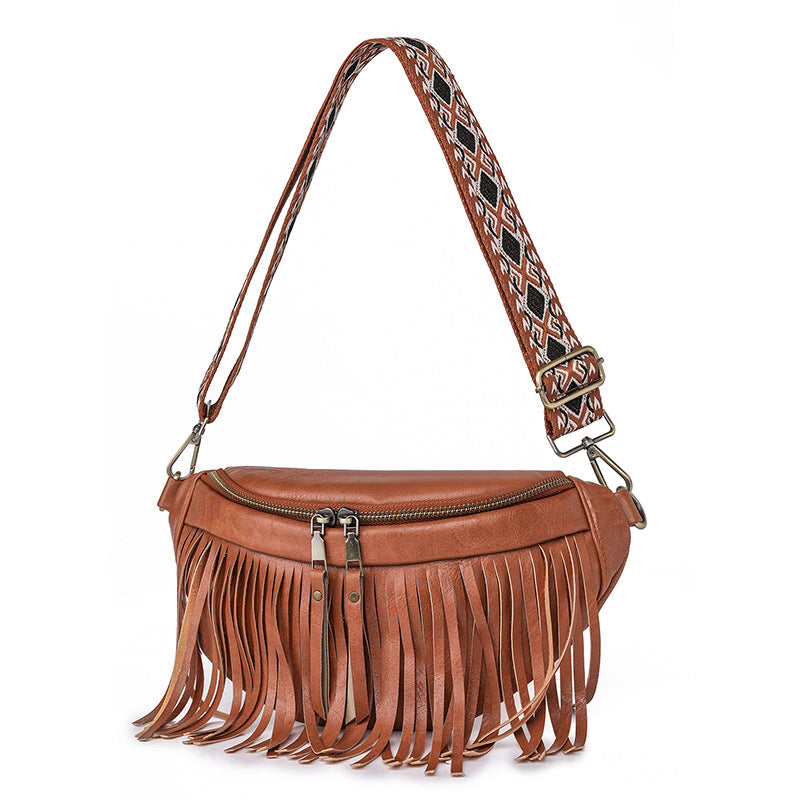 កាបូប crossbody bag summer European and American retro tassel pleated chest bag macaron color girls ថង់តូច ថង់លក់ដុំ 