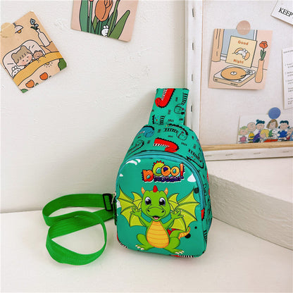 New autumn and winter children's bags fashion contrast color printing crossbody bag female simple versatile change children's chest bag wholesale 