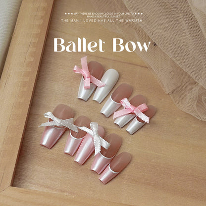 Net celebrity ballet shoes bow ribbon ribbon nail accessories gentle pure desire style retro solid color nail accessories