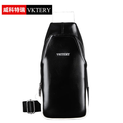 Vicoteri trendy men's chest bag Korean style fashion black men's chest bag British crossbody men's chest bag