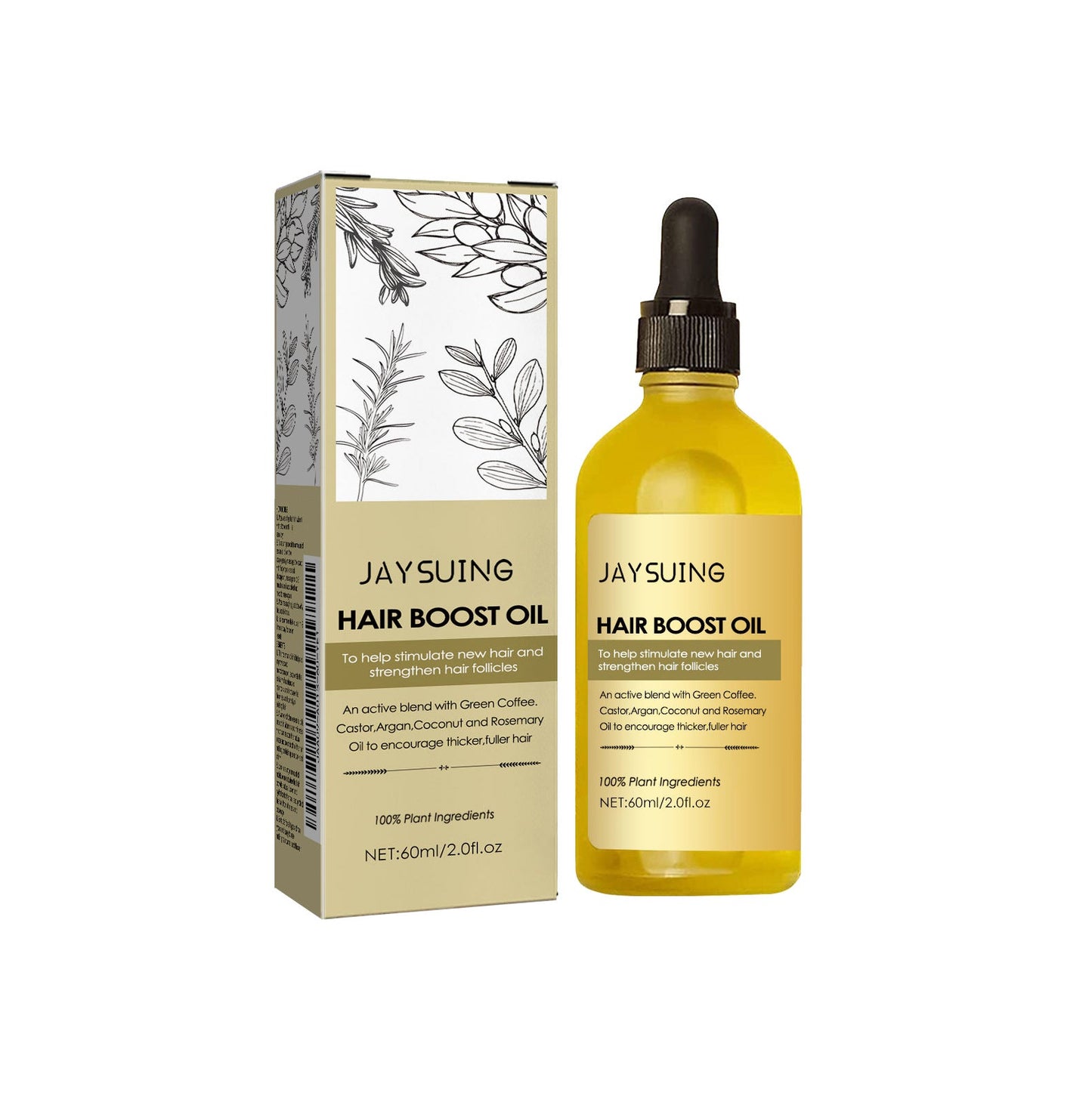 Jaysuing Rosemary Hair Essential Oil ជួយអោយសក់រឹងមាំ ការពារសក់ជ្រុះ ធ្វើអោយសក់សំពោង ជួសជុលសក់ស្ងួត 