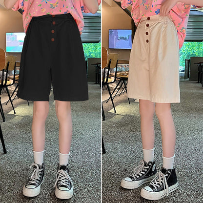 Girls 2024 summer new style medium and large children's shorts thin shorts children's pure cotton outer wear medium pants trendy