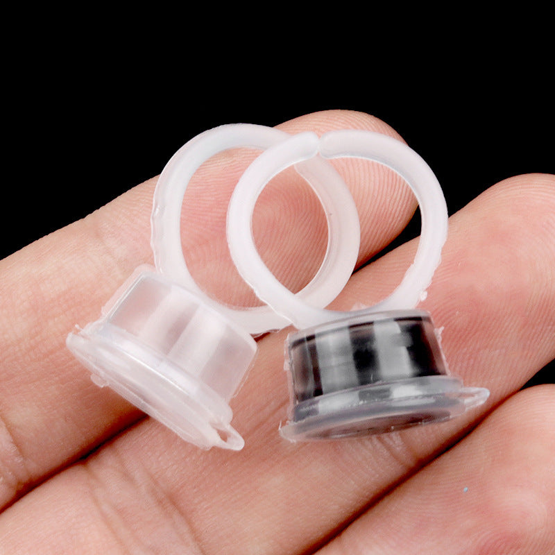 Wholesale grafting eyelash glue color cup transparent flip glue ring cup 50/pack opp bag