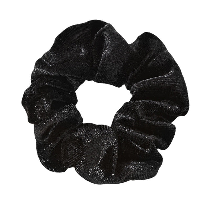 Black French sausage hair band children's cartoon head flower flannel knitted hair band female little star hair ponytail hair band