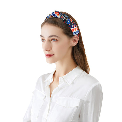 2021 AliExpress new style headband for women European and American ethnic style floral knotted head buckle wide-brimmed flower headband hair cave