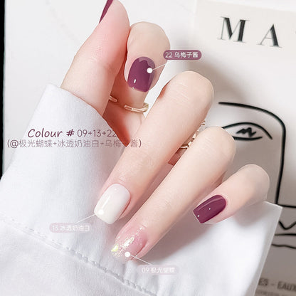 Water-based nail polish, no baking, quick drying, long-lasting, non-peelable, bell autumn and winter transparent nude jelly nail polish for nail salon