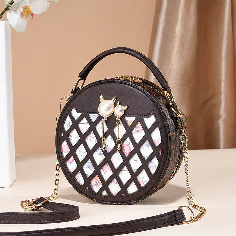 2024 autumn and winter bags for women new casual mobile phone bags crossbody small round bags for women trendy fashion sweet chain bags 