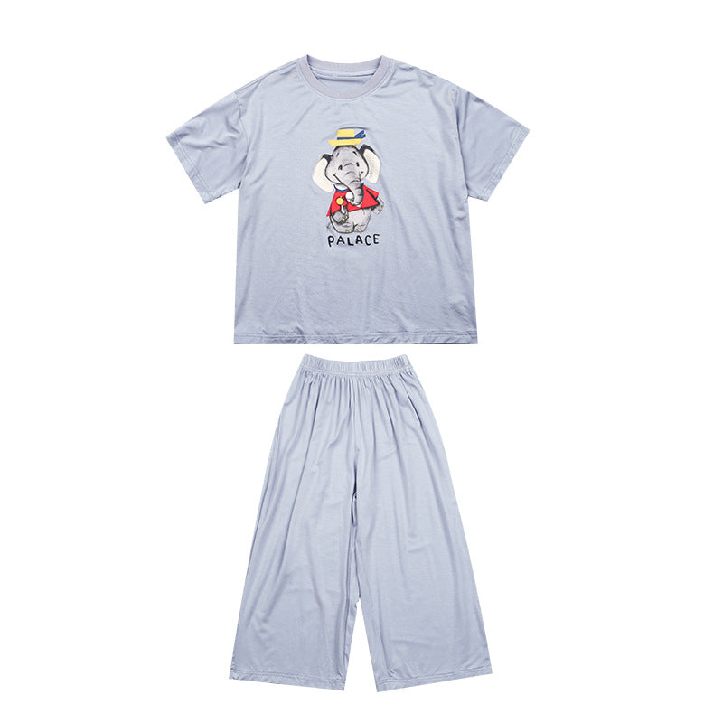 Amo Beibei children's 2024 summer modal cartoon home clothes boys and girls comfortable air-conditioned clothes pajamas two-piece set