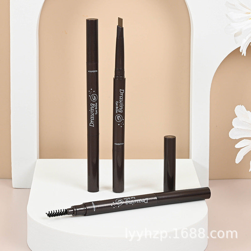 Bobeni double-headed automatic rotating eyebrow pencil is not easy to smudge when exposed to water. Fine triangle eyebrow pencil for cross-border foreign trade