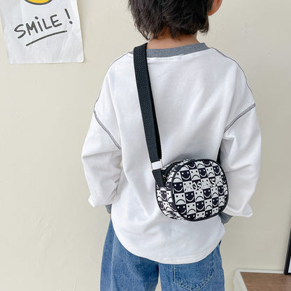 Children's shoulder bag Korean version children's trendy and fashionable checkerboard messenger bag boys and girls baby checkerboard lightweight shoulder bag