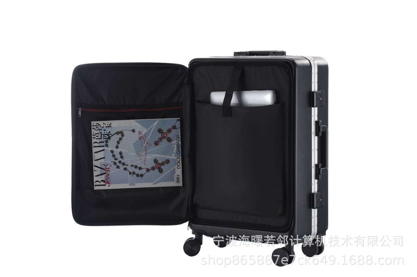 Student trolley suitcase female front opening universal wheel side opening 26 inch men and women boarding bag suitcase male 