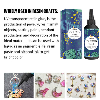 EELHOE highly transparent UV resin glue DIY nail art cochlear UV shadowless glue quick-drying glue 