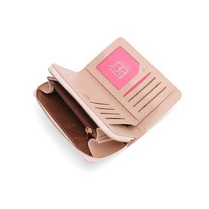 Perfect For You Wallet Women's Fashion Medium and Long PU Coin Wallet Multifunctional Zipper Clutch 