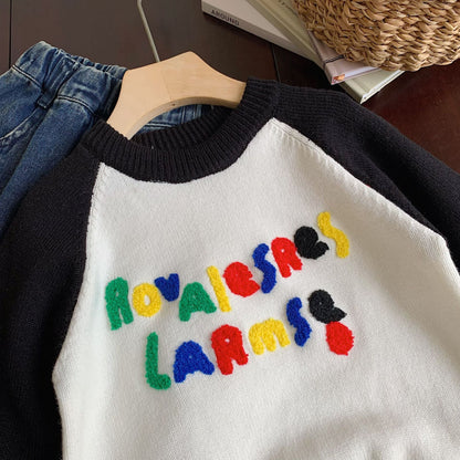 Children's sweater Bangcheng 2024 spring new color letter children's clothing boys and girls casual all-match tops MY0027