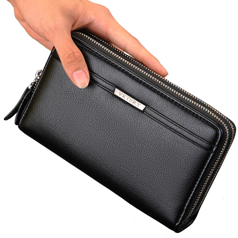 Wicoteri new style clutch bag double zipper large capacity handbag clip bag men's bag business bag