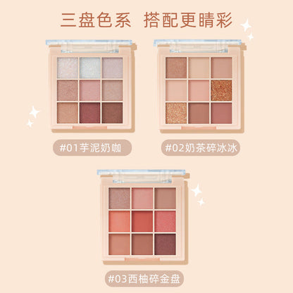 Helen Beauty Transparent Mashed Potato Eyeshadow Palette Earthy Matte Nine Colors Sequin Eyeshadow ការតុបតែងមុខ តម្លៃសមរម្យ មានលក់ដុំ 