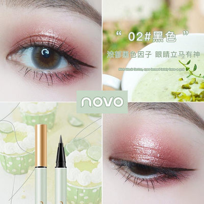 NOVO ប៊ិច Eyeliner ដ៏ប្រណិត និងចម្រុះពណ៌ ស្តើង ងាយស្រួលដាក់ពណ៌ មិនជ្រាបទឹក ធន់នឹងញើស មិនប្រតាក មិនក្លែងក្លាយ មិនផាត់ពណ៌ 